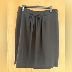 Talbots Classic Black Crepe Skirt With Gathered Details